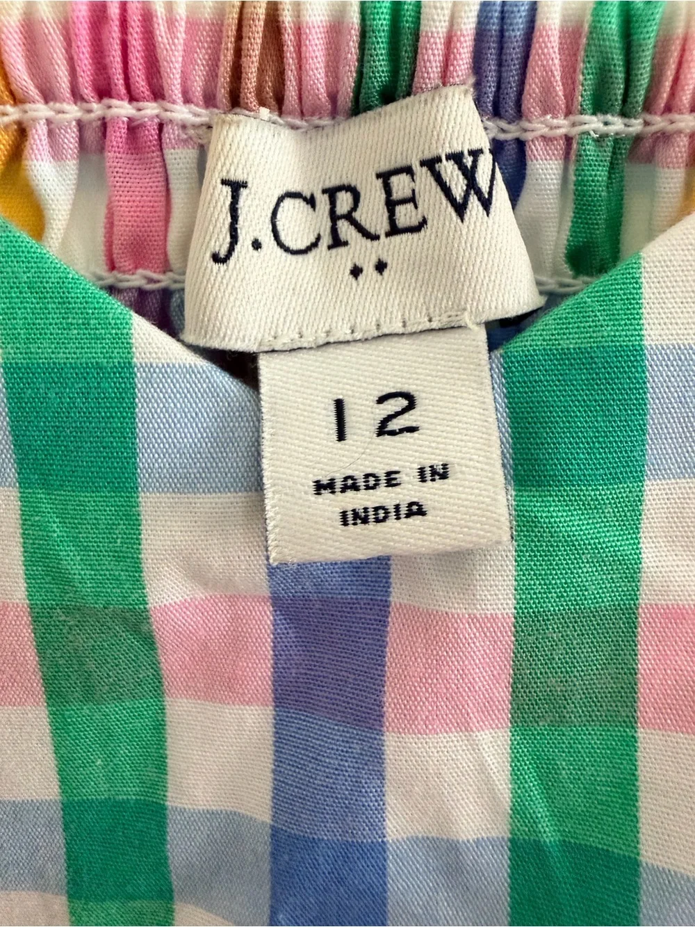 J. Crew Pastel Multi-Color Gingham Maxi Dress